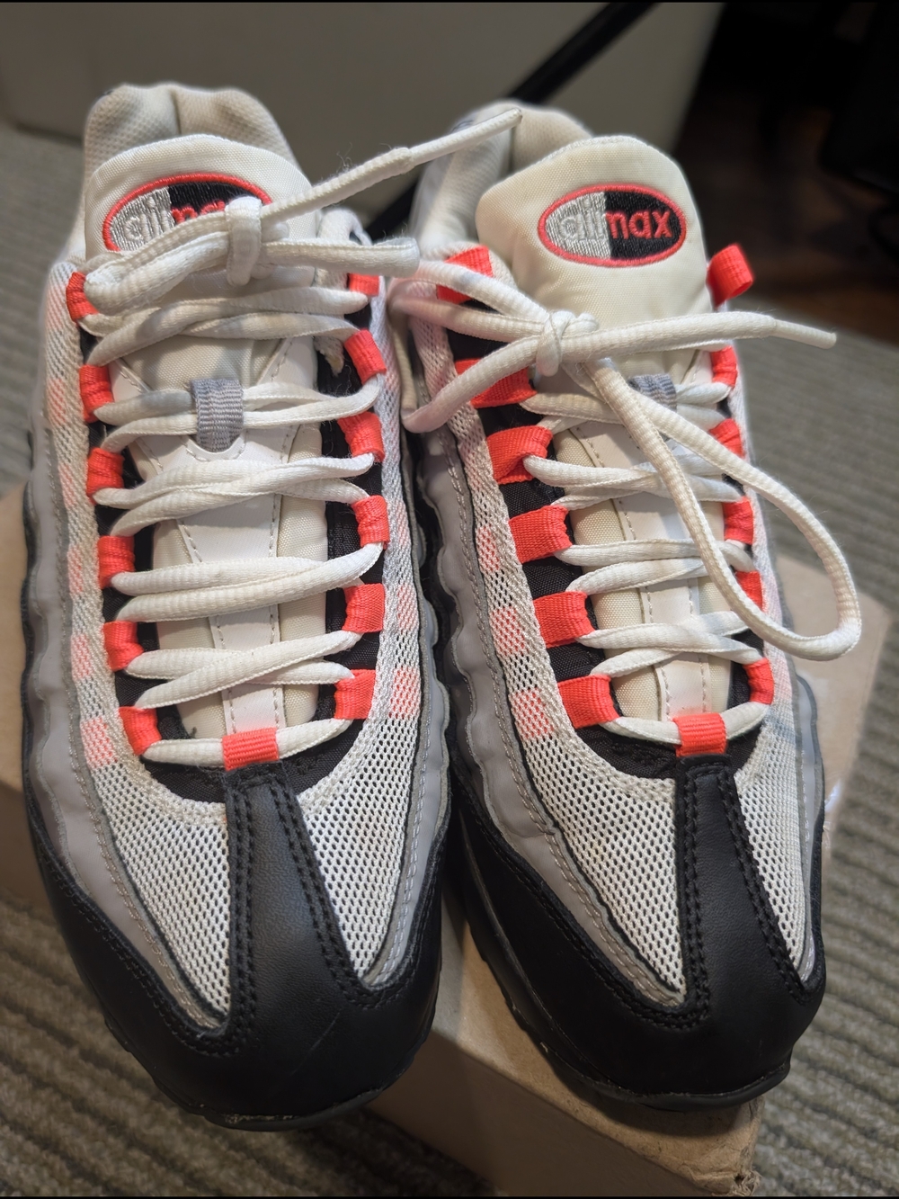 Nike Air Max Men’s White/Black/Red Athletic Sneakers